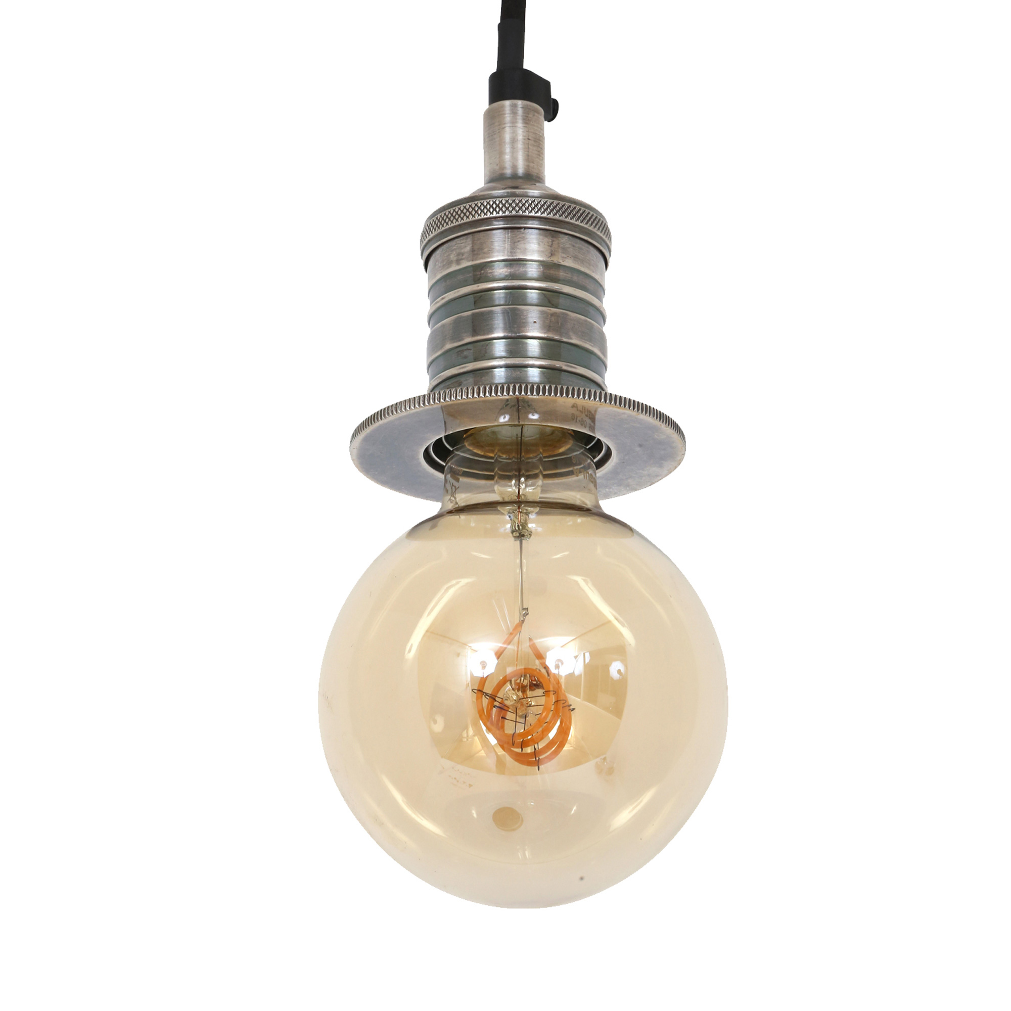 Pollux antiek zilver hanglamp - aluminium hanglamp E27 elegant design